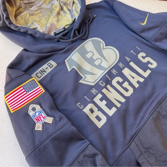 Cincinnati Bengals Salute to Soldier NFL On Field Veterans Day Pullover Hoodie - Picture 3 of 6